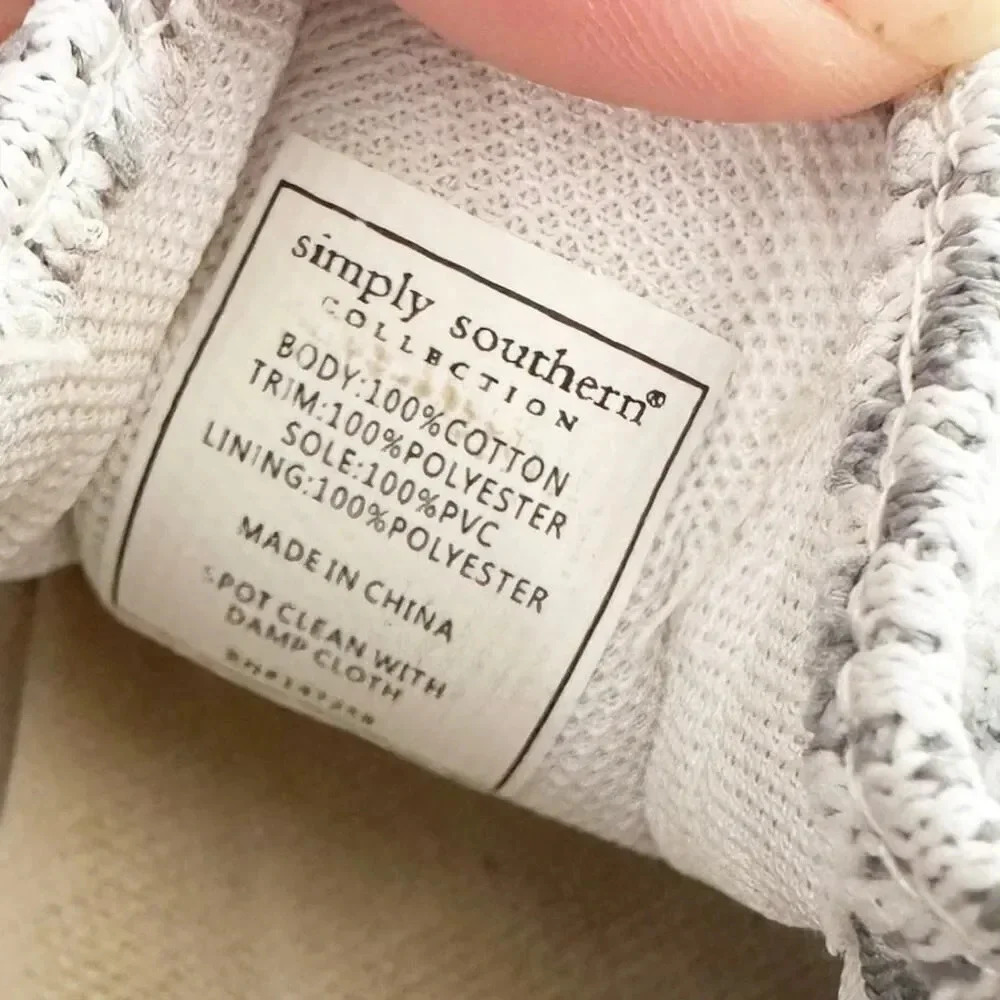 SIMPLY SOUTHERN Womens Size 10 Slip On Shoe Breeze Grey/White - Picture 7 of 8